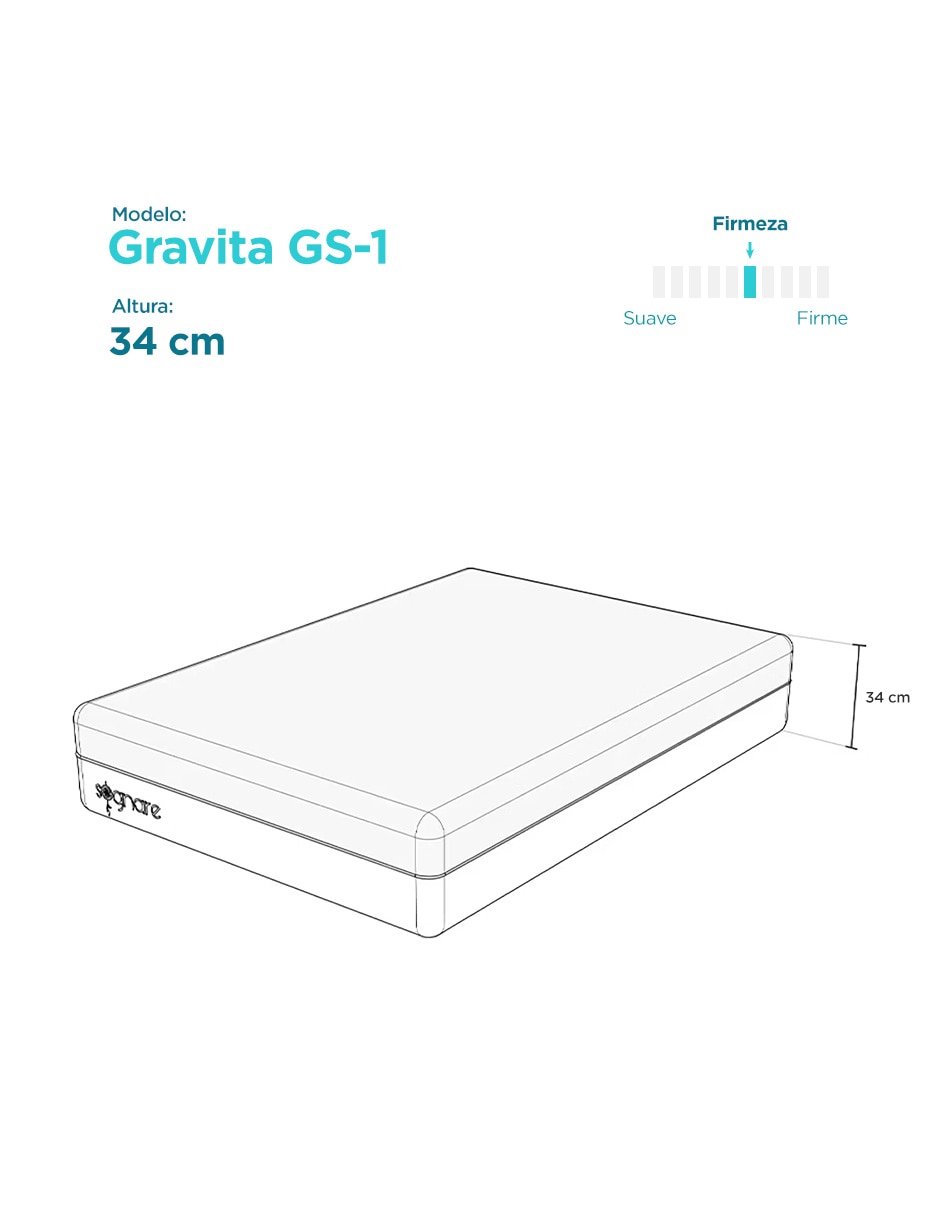 Colchón en caja Sognare Gravita G1-S